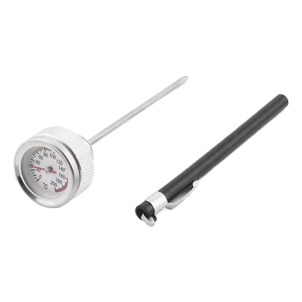 Крышки бензобака мотоцикла с указателями температуры масла 0-200℃ Циферблат Черный прибор Серебряный прибор M20x1.5/M20x2.5 K9C9