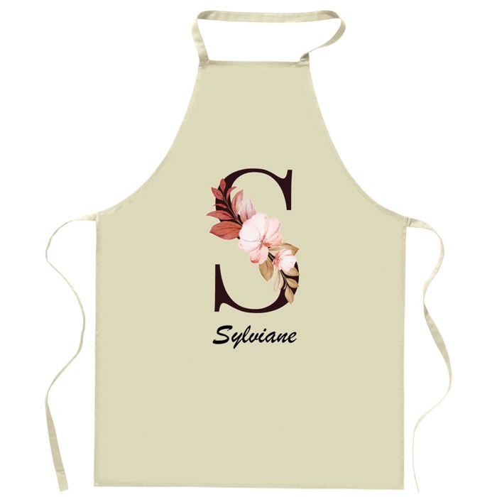 Tablier de cuisine - Sylviane Lettre - Impression bretonne - Coton épais - Liens réglables, lavable 40°C