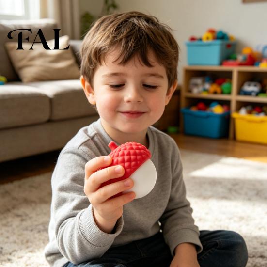Mini Desktop Ornaments Litchi Squeezable Stress Ball, 3D Printed Sensory Fidget Toy, with Handheld Decompression Toys Realistic Texture, Soft