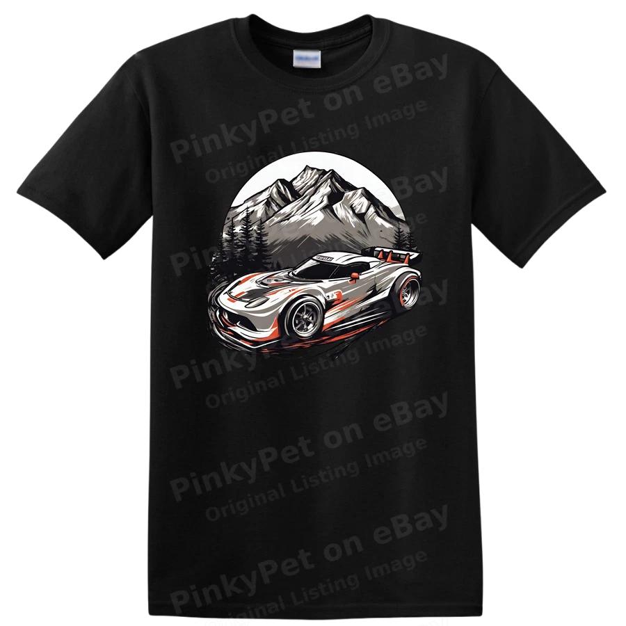 Sport Car T Shirt Mountain Landscape Racing Graphic Tee Adventure Fans