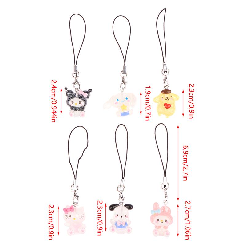 Подвеска для телефона Sanrio Melody Cinnamoroll Брелок-шнурок Kuromi Сумка-подвеска Hello Kitty Подвесное украшение на веревке