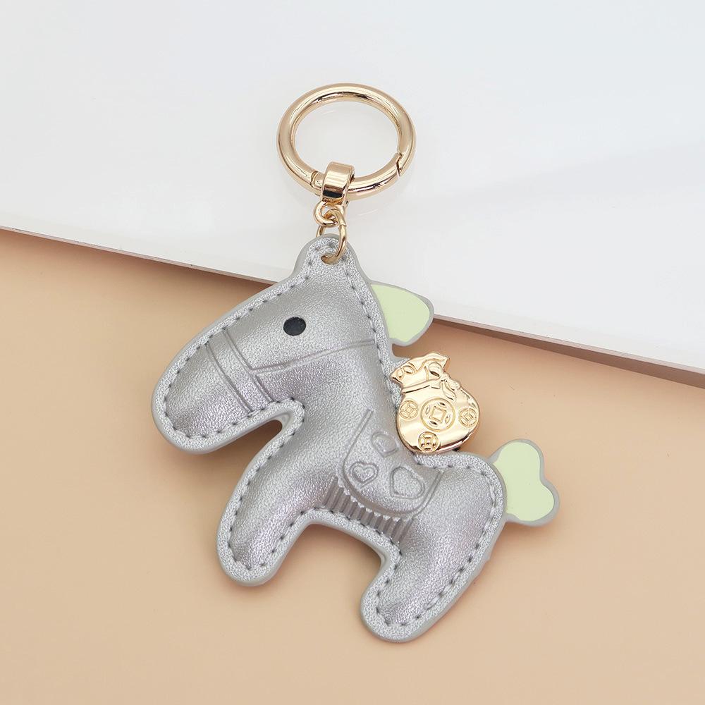 Women's Bag Charm Decoration Bag Pendant Cartoon Rocking Wooden Horse Women's Leather Bag Charm Key Chain Cute Bag Accessories Gifts