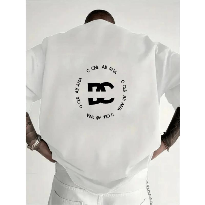 Men'S Plus Size Short Sleeve T-Shirt Summer Collection Featuring a Easy Graphic Logo Design