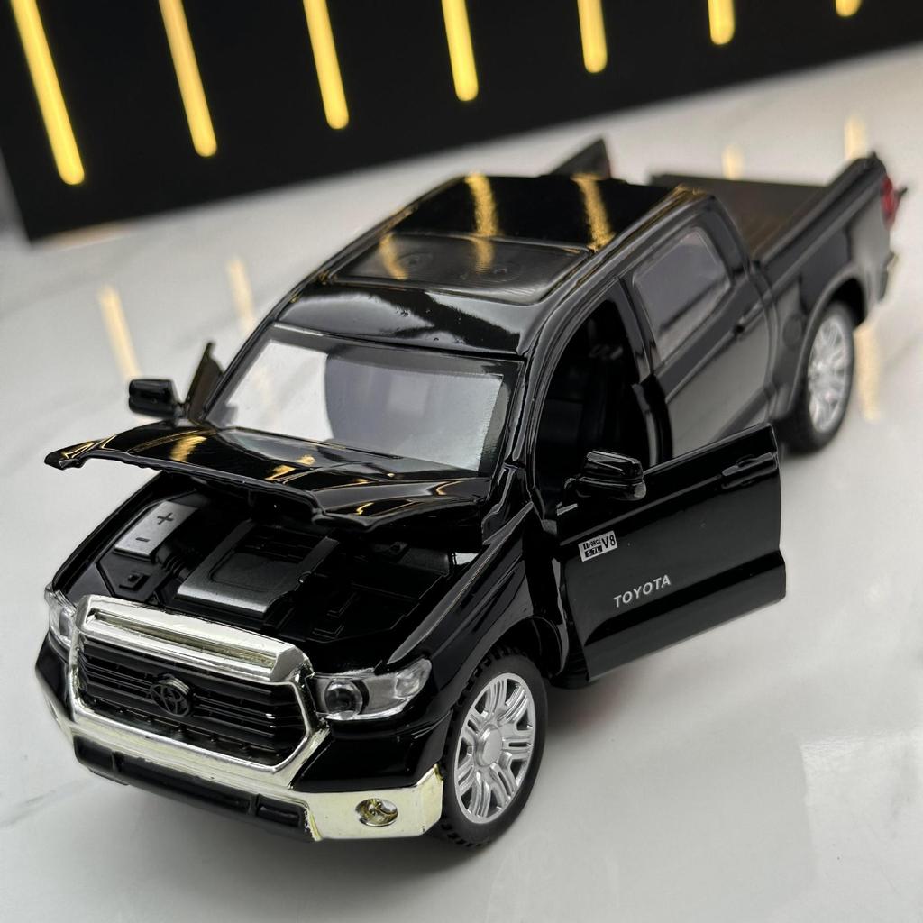 1/32 Масштаб Toyota Tundra Пикапы Литые автомобили Модель игрушки, игрушка из цинкового сплава со звуком и светом, откат, подарки на день рождения для детей