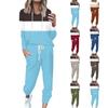 Women's 2-piece Striped Tracksuit Comfortable Hoodie Jogger Sweatpants Yoga Workout Tracksuit Set