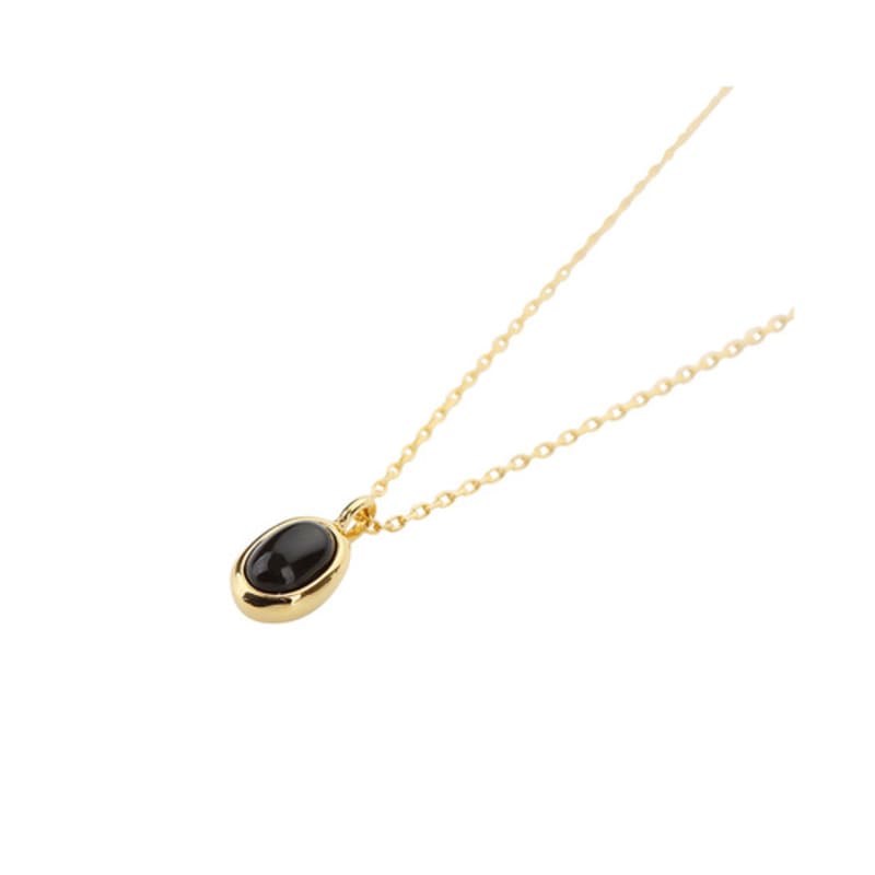Charmy 16k Gold Plated Onyx-necklace