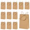 20/50pcs Kraft Paper Gift Box with Ribbon Tags Cookie Candy Packaging Bag Wedding Birthday Party Decor Supplies Christmas Gifts