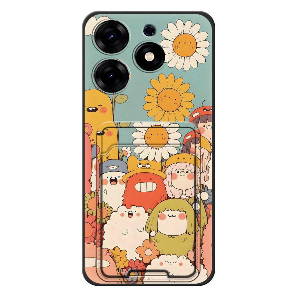 Card slot Anti-knock Phone Case For Tecno Spark 10 Pro/Ki7 Cartoon TPU Card sleeve Fashion Design Dirt-resistant Cute