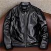 Pure First-layer Cowhide Leather Jacket Trendy Men's Short Casual Stand-up Collar Leather Jacket