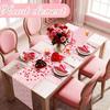 Fuzzy Love Heart Table Runner Romantic Valentine's Table Flag Tables Mat Table Runner  Dining Table