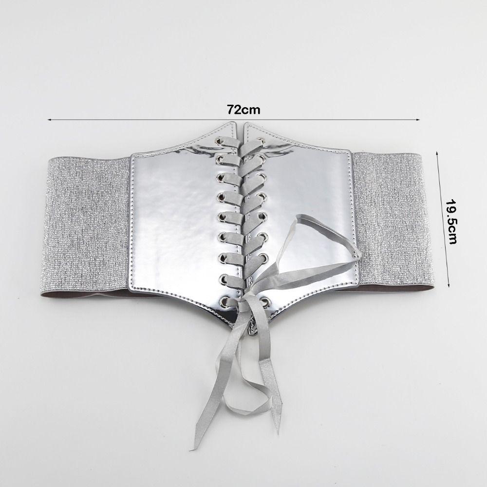 Retro Waist Belt Gold Silver Corset Belt Versatile Wide Belt  for Women