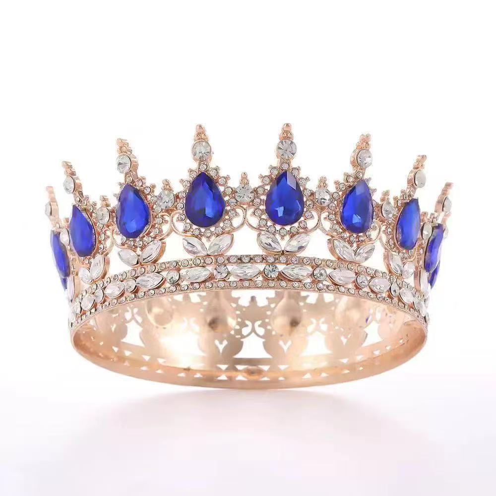 Корона Головной убор невесты Свадебное платье Принцесса Роскошная и блестящая Полная круглая корона Цветок Торт Декоративные украшения Корона