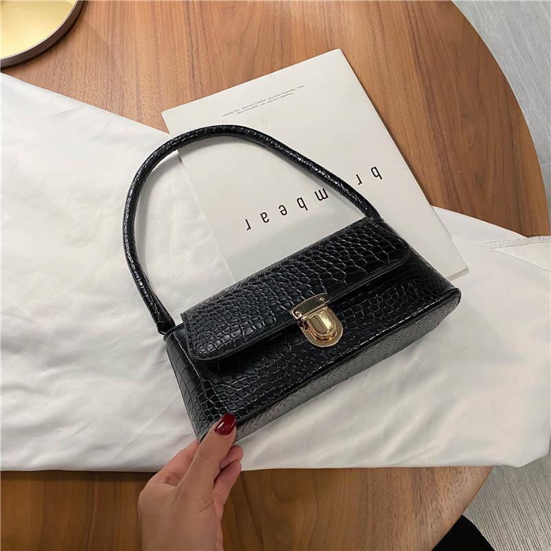 Модная горизонтальная квадратная женская сумка, популярная в Интернете летом, универсальная с каменными узорами, модная сумка через плечо, сумка подмышками