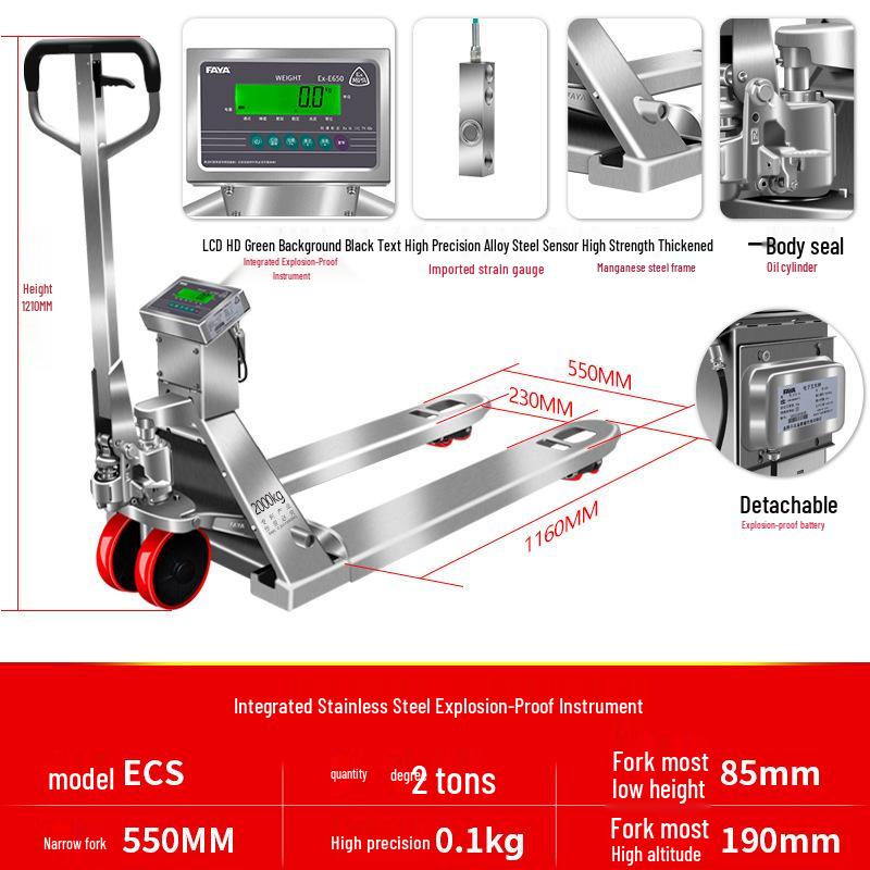 FAYA Explosion-Proof Electronic Forklift Weighing Scale for 2-3 Ton Hydraulic Pallet Trucks