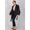 Women's Black Belted Short Trench Coat