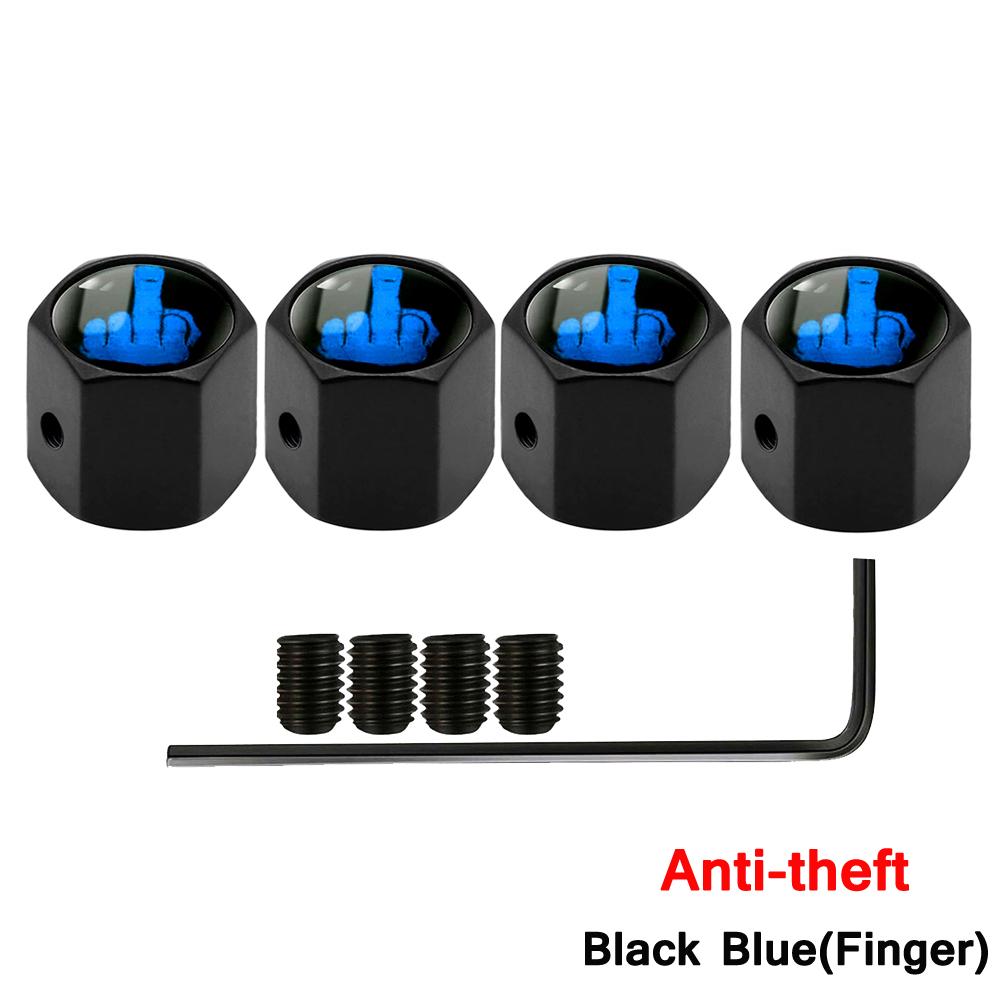 DSYCAR Anti-theft Valve Stem Caps for Cars, Trucks, Motorcycles Skull Style Tire Valve Dust Caps, Dustproof Seal Lock Tight Fit