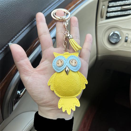 Брелок для ключей в виде совы, компактный, легкий, из искусственной кожи, подвеска для ключей, сумок, рюкзаков, аксессуаров