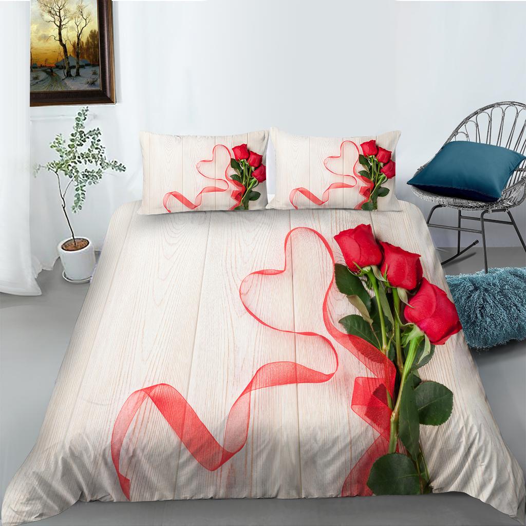 3D Digital Printed Bedding, Flower Pattern, Down Duvet Cover Set, Bedroom Down Duvet Cover, Pillowcase, Single/double Bed, Full Size Home Decoration