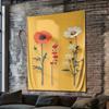 Three yellow flowers Digital printing polyester wall tapestry suitable for use in living rooms bedrooms offices bars and party