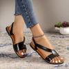 Fashion New Summer Shoes Women Sandals Flat Beach Shoes Woman Plus Size Solid Sandal Comfort Leather Sandals