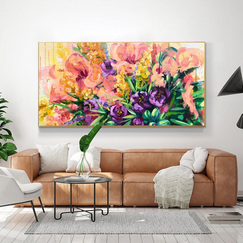 Абстрактные красочные цветы фотографии холст картины плакаты на скандинавскую тему и принты настенное искусство для гостиной современный домашний декор без рамки