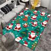 Christmas Santa and Tree Pattern Carpet for Home Decoration - Green Suitable for use as an anti-slip for living room bedroom sofas