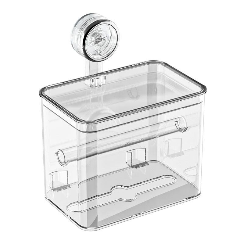 Держатель для салфеток на присоске, Настенный органайзер для ванной комнаты, Туалетный держатель для рулонной бумаги и салфеток без перфорации, Водонепроницаемая полка для хранения