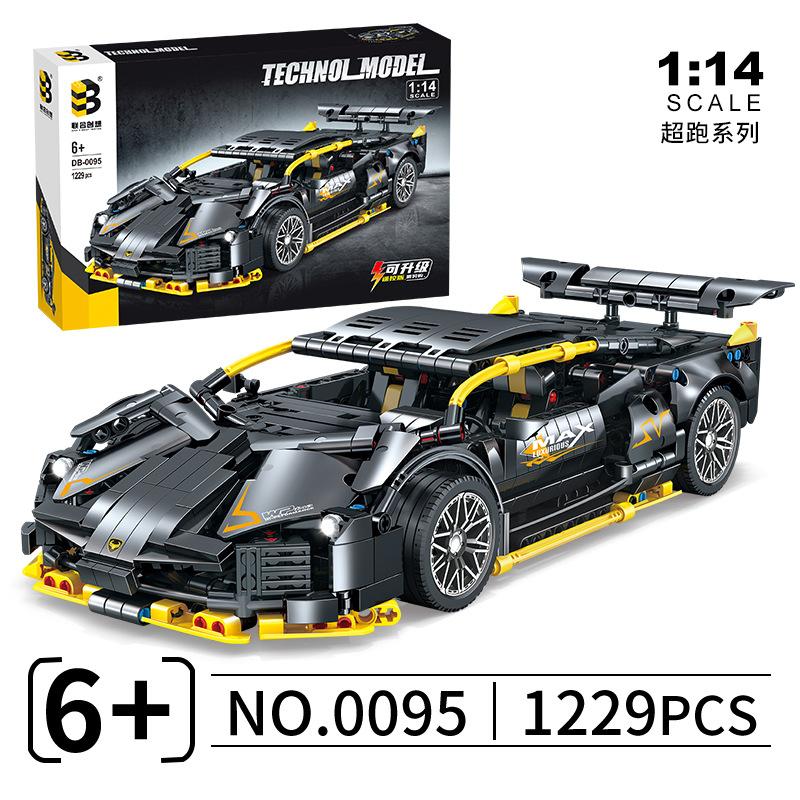Joint Creative 0095B Racing Series 1: 14 маленьких черных коров, совместимых с LEGO, детские головоломки в сборе, строительные блоки, игрушки