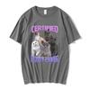 Certified Pussy Lover Cat Meme T Shirt Men's Fashion Casual Short Sleeve T-shirt Fashion Vintage Oversized T-shirts Streetwear