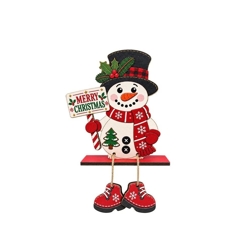 2D Flat Santa Claus Tree Ornament Self Standing Christmas Tabletop Decor Indoor Mantel Shelf