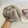 Новый плюшевый берет женский осенне-зимний повседневный универсальный восьмиугольный картуз милый и симпатичный ретро шляпа художника тренд