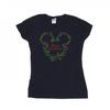 Womens/Ladies Mickey Mouse Merry Christmas Holly Cotton T-Shirt