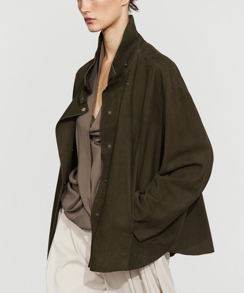Massimo Dutti Suede Turtleneck Leather Jacket