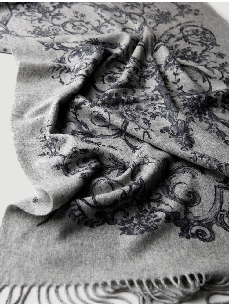 Butterfly Flower Cashmere Double-Sided Scarf & Shawl for Women - Warm, Multi-Purpose Autumn/Winter Accessory