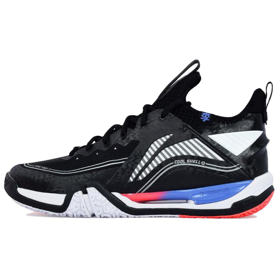 Li Ning Saga Pro 2 Pro Удобные кроссовки для бадминтона средней высоты Унисекс Черные AYAT003-1