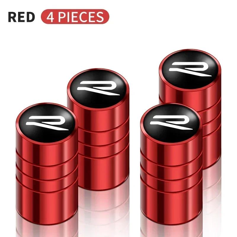 4Pcs Aluminum Round Car Wheel Tire Valve Caps for Volkswagen GTI Rline Polo Golf MK8 Touareg Passat Magotan Tiguan Jetta