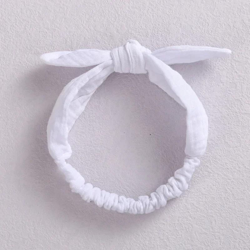 Baby Elastic Hair Bands Girl Headband Cotton Linen Kids Headwear Knot Hair Accessories Toddler Rabbit Ear Turban Playa Ties Soft
