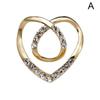 Women Metal Rhinestone Scarf Heart Scarf Brooch Clip T-shirt E7U0