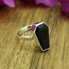 Black Onyx Coffin Shape Ring, 925 Sterling Silver Ring, Handmade Ring, Designer Ring, Partywear Ring, Statement Ring