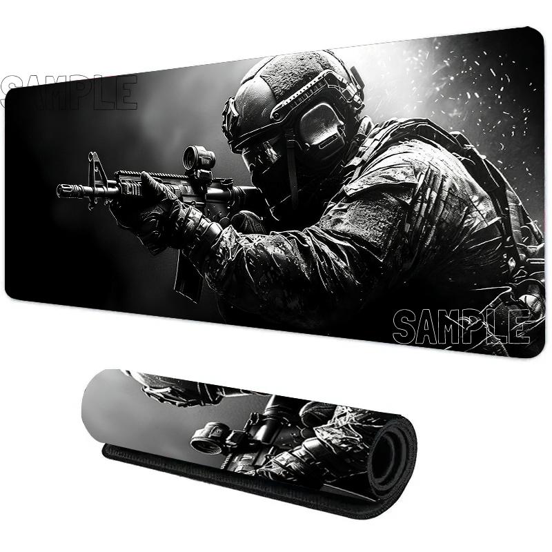 Soldier Warrior Mouse Pad Rubber Non-Slip PC Computer E-Sports Game Desk Mat Large Keyboard Pad Durable Mat Office Gaming Mat