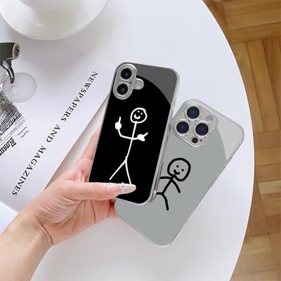 Чехол для телефона N146 Cartoon Matchman art для iPhone 16 15 Pro Max Samsung S24 S23 Ultra A54 A35 Xiaomi Redmi Note 13 Pro с покрытием из закаленного стекла