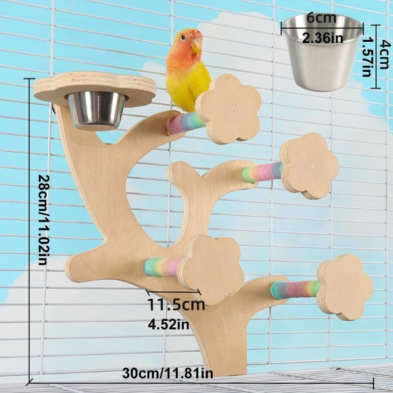 Resting Bird Stand Perch Toy For Hamsters Parrots Cage Entertainment J0MC