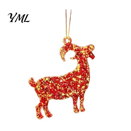 Christmas Tree Hanging Ornaments 2D Acrylic Goat Ornament, Zodiac Pendant with Gold String, Year Festive Party Supplies of The Ornament 2027, Chinese
