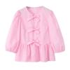 Kaslead New Arrival Women's Clothing Fashion Style Fashion Casual Minimalist Bowknot Long Sleeves Shoelace Small Top