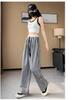 Korean Sweet Pink Check Wide-Leg High-Waist Women's Summer Pants