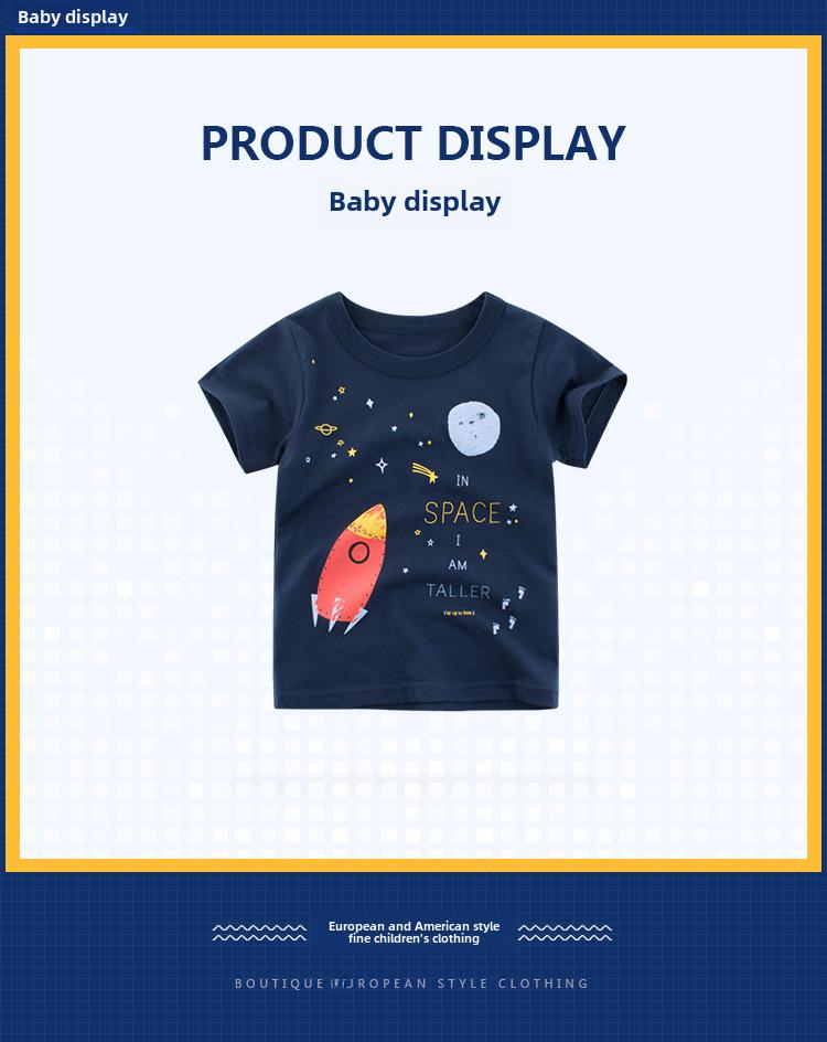 27kids Лето 2025 Футболка в корейском стиле с короткими рукавами для детей