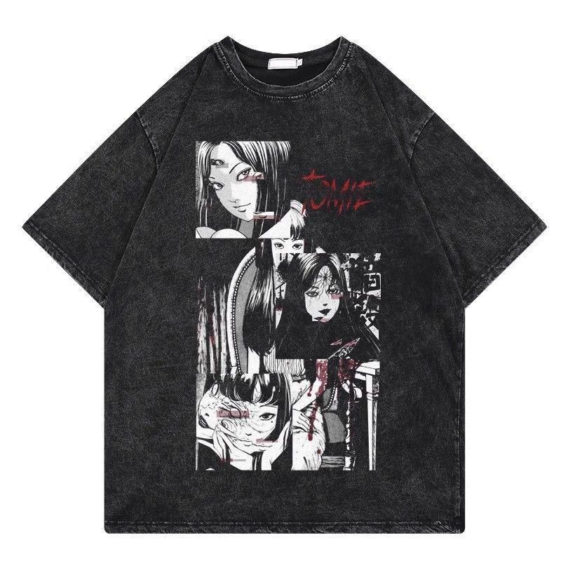 Мужская ретро-стираемая футболка Tomie Junji Ito Demon Slayer