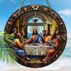 5pcs Classic The Last Supper Wooden Wall Hanging Plaque - 7.87-inch Multipurpose Artistic Wreath Sign for Home, Farmhouse, Door, Room, Kitchen Dining