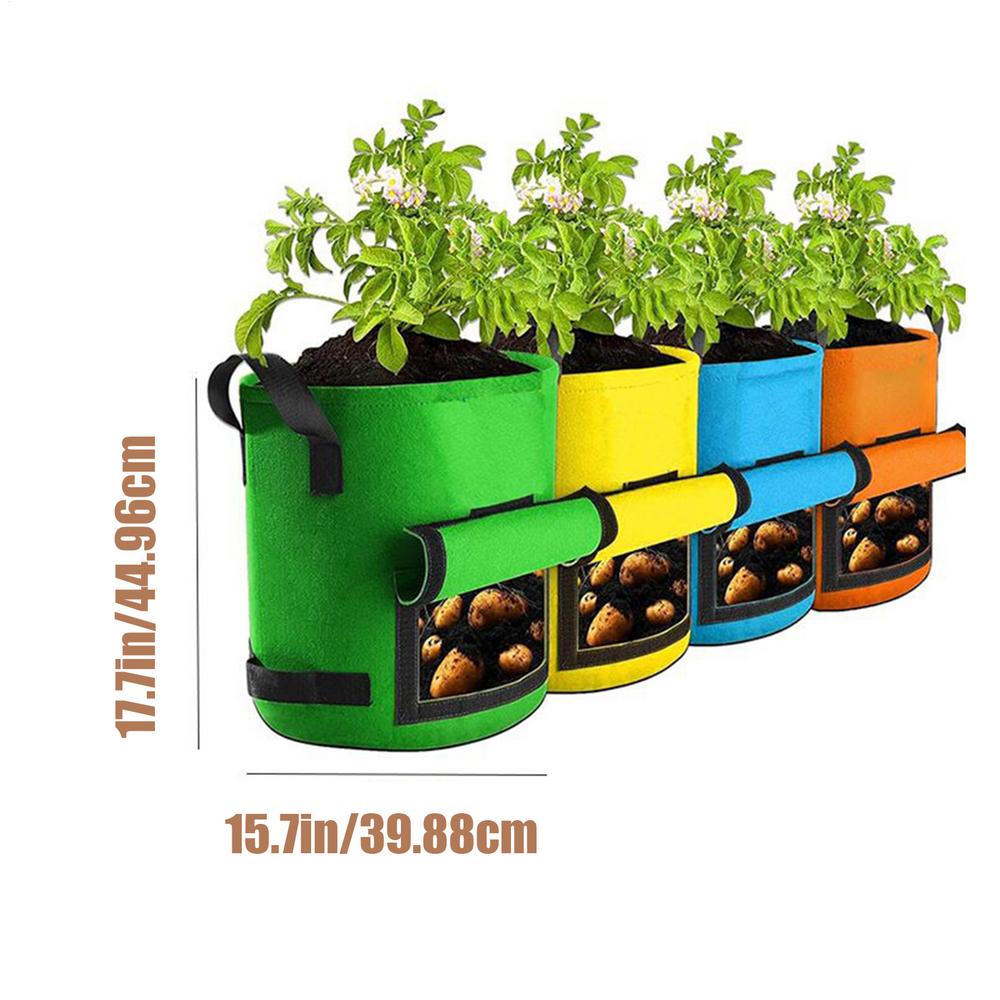 4 шт. мешки для выращивания картофеля с ручками и прозрачными крышками Дышащая ткань Горшок для томатов для сладкого картофеля, моркови Балкон Задний двор