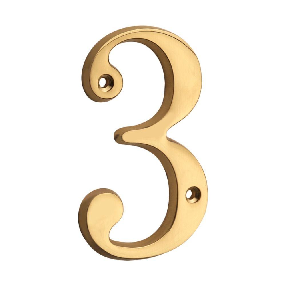 Solid Brass Metal Address Sign 4 Inch Apartment Door Number Mailbox Address Sign Outdoor Use